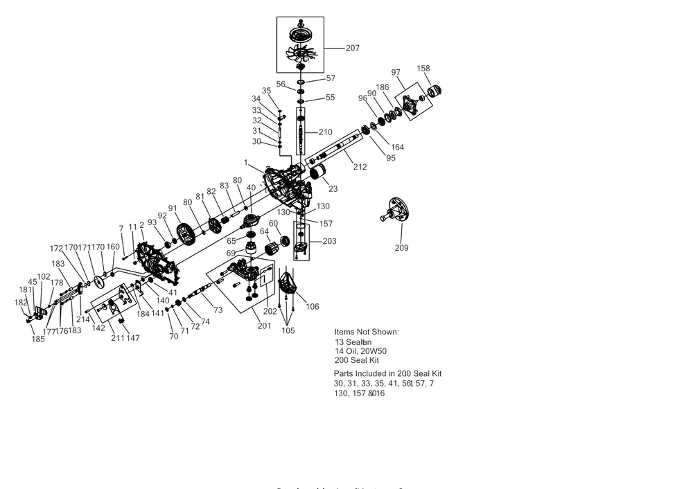 Transmission (Lh) Diagram and Parts List for Z-FORCESX60KW (17AIDGJD010)(2017) Cub Cadet Lawn Tractor